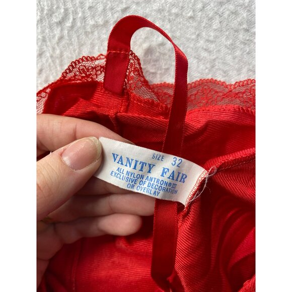 Vintage Red Vanity Fair Lace Trim Camisole #5730 - Picture 4 of 6